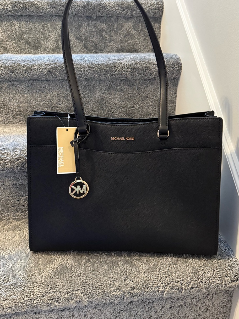 Michael Kors Jet Set Travel Large Saffiano Leather Pocket Tote Bag
